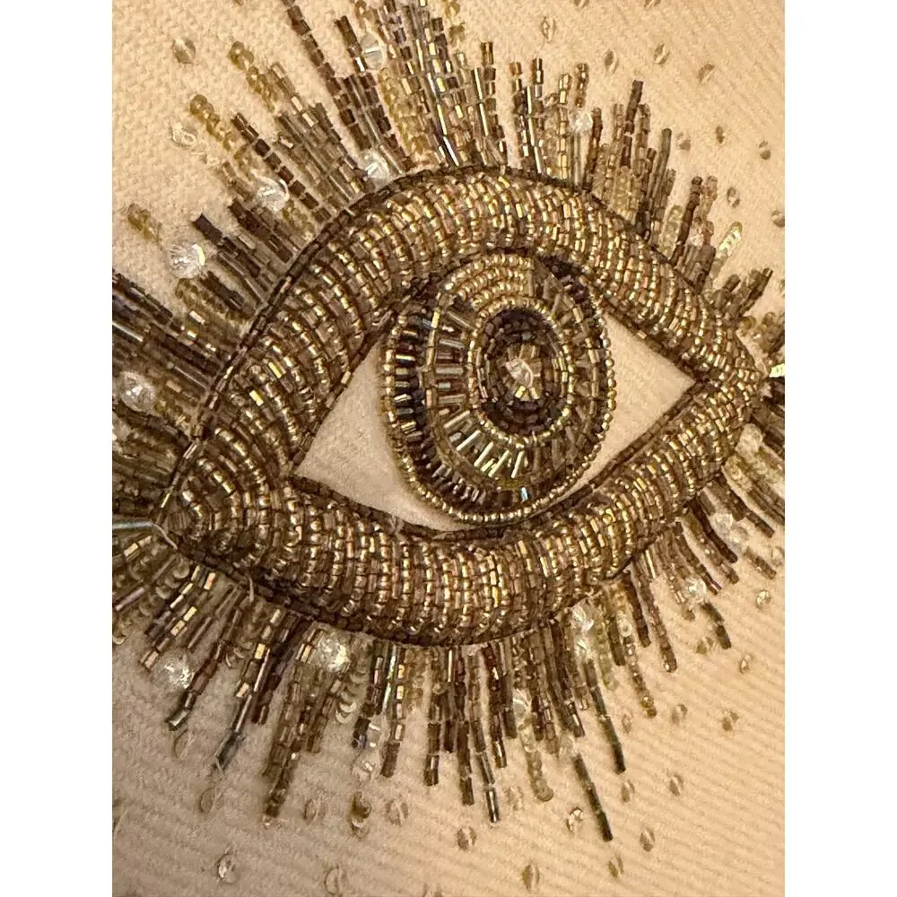 JONATHAN ADLER BEADED MUSE EYES EMBELLISHED THROW BLANKET
